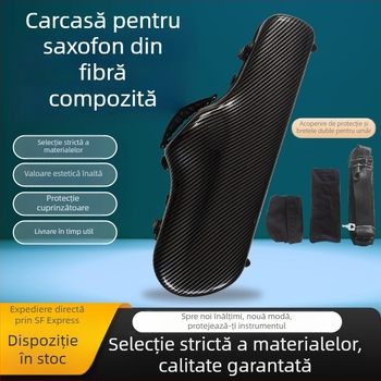 Carcasă de saxofon - construcție ABS+PC, Sanson, impermeabilă și rezistentă la uzură, curea de spate cu pernă de aer