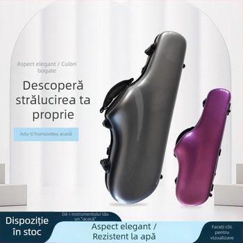 Carcasă de saxofon - construcție ABS+PC, Sanson, impermeabilă și rezistentă la uzură, curea de spate cu pernă de aer