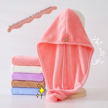 Șapcă de uscare a părului din fleece coral, țesătură simplă, 50-79 g