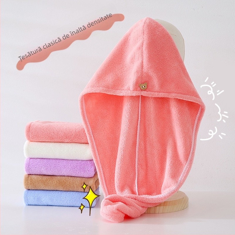 Șapcă de uscare a părului din fleece coral, țesătură simplă, 50-79 g