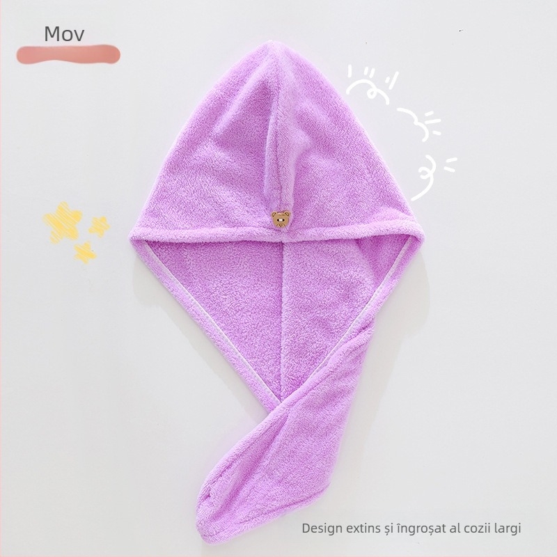 Șapcă de uscare a părului din fleece coral, țesătură simplă, 50-79 g