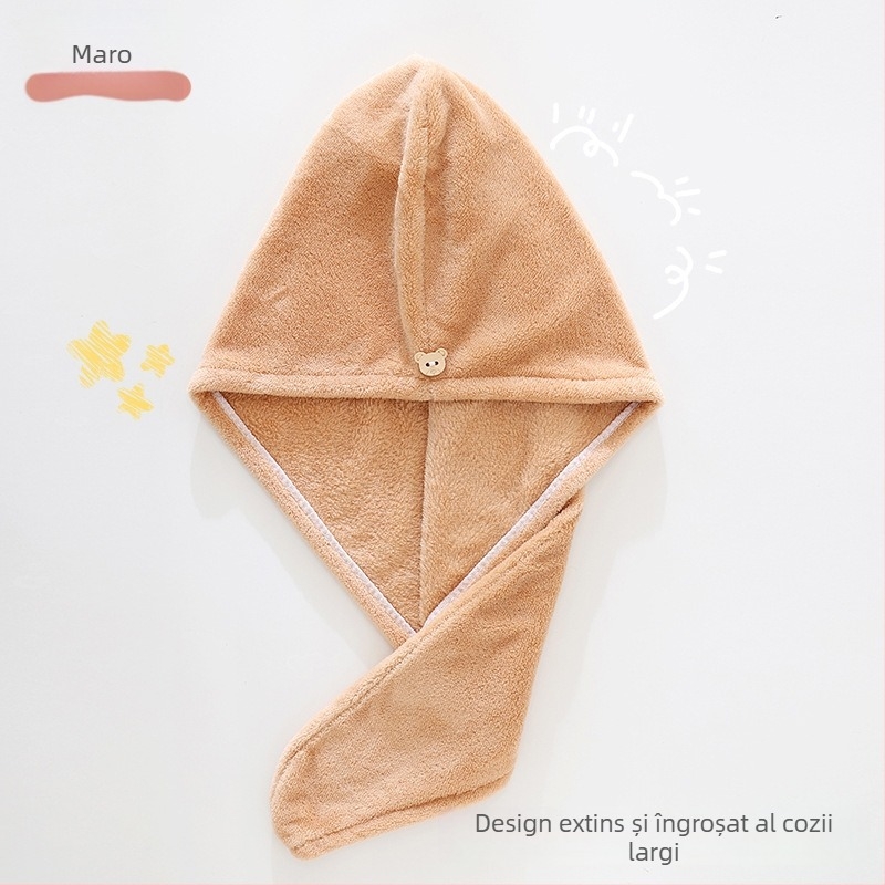 Șapcă de uscare a părului din fleece coral, țesătură simplă, 50-79 g