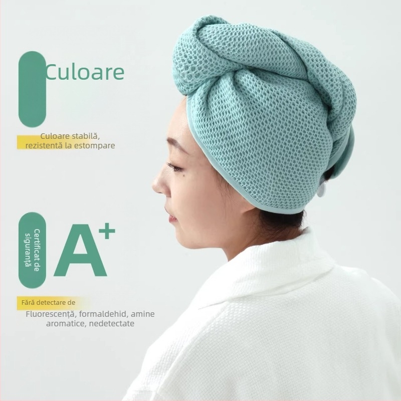 Pălărie de uscare pentru păr din bumbac, textură fagure de miere, 50–79 g (Brand: King shore / Gold Number)