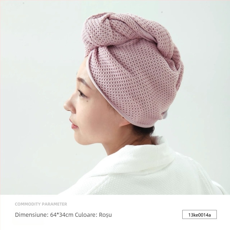 Pălărie de uscare pentru păr din bumbac, textură fagure de miere, 50–79 g (Brand: King shore / Gold Number)