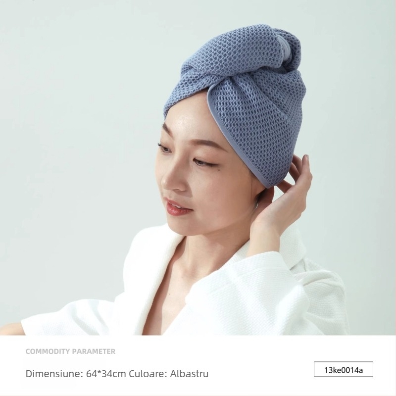 Pălărie de uscare pentru păr din bumbac, textură fagure de miere, 50–79 g (Brand: King shore / Gold Number)