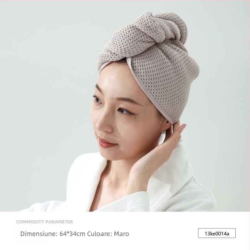 Pălărie de uscare pentru păr din bumbac, textură fagure de miere, 50–79 g (Brand: King shore / Gold Number)