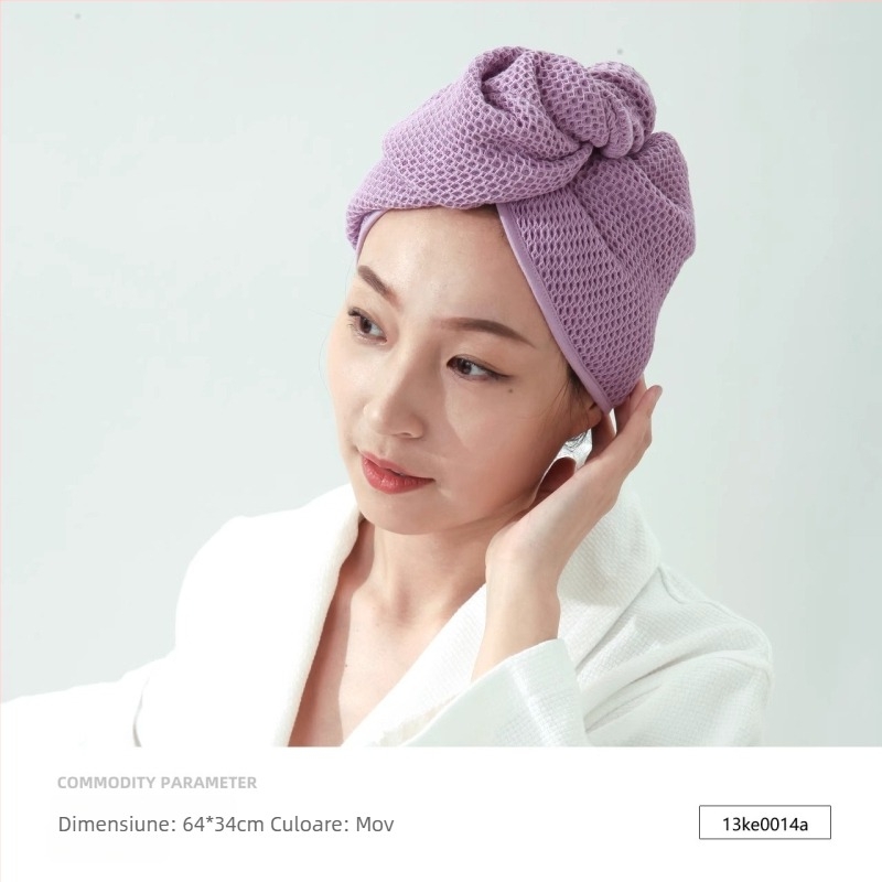 Pălărie de uscare pentru păr din bumbac, textură fagure de miere, 50–79 g (Brand: King shore / Gold Number)