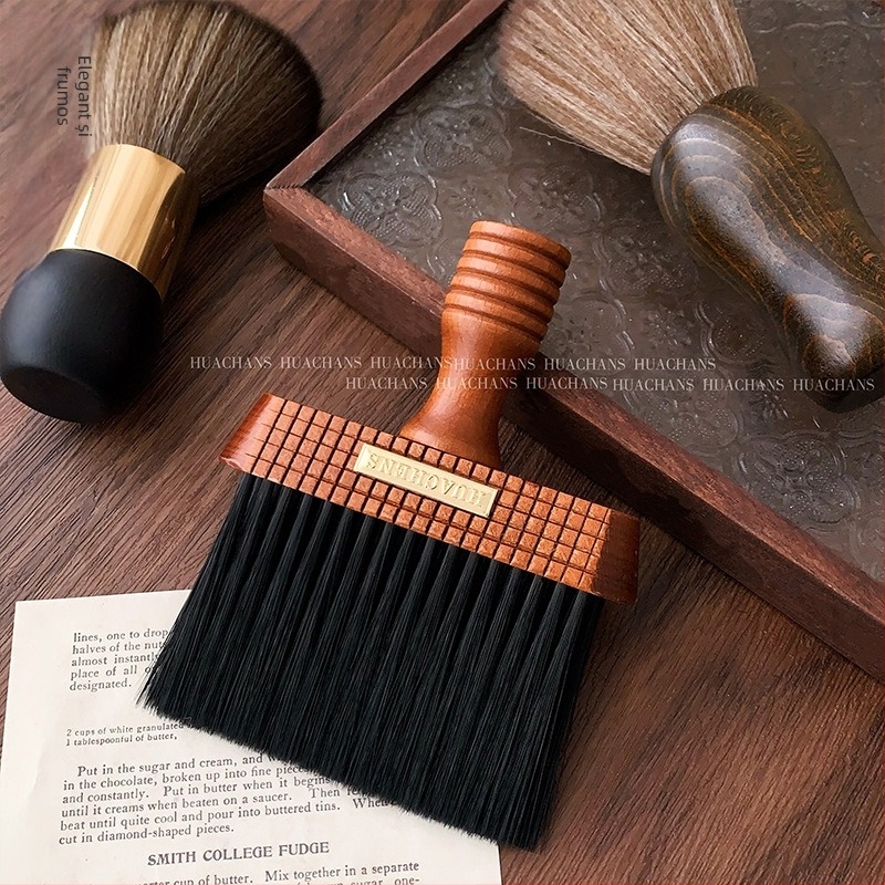 Perie de praf pentru manichiură din lemn de santal, perie pătrată de birou pentru curățare cu peri moi, instrument de îndepărtare a prafului, conținut net 120