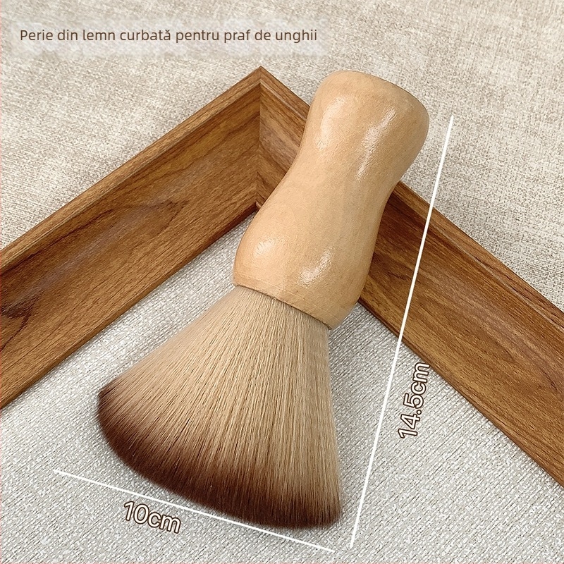 Perie de praf pentru manichiură din lemn de santal, perie pătrată de birou pentru curățare cu peri moi, instrument de îndepărtare a prafului, conținut net 120