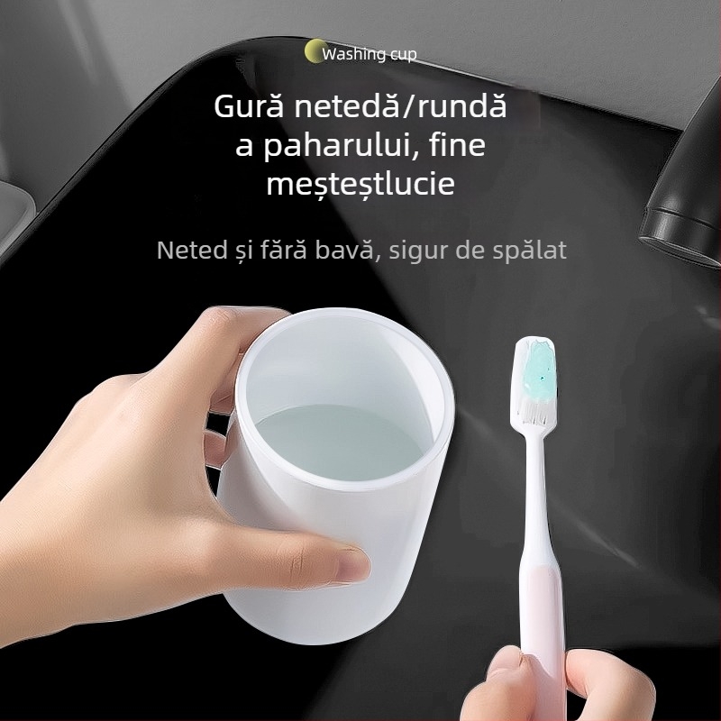 Suport pentru periuțe de dinți pentru călătorii — plastic, stil Nordic, set cu pahar de clătire, pahar pentru pastă de dinți și cutie de depozitare din trei piese