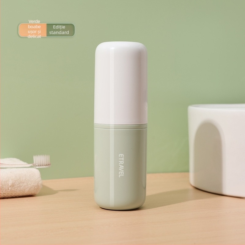 Suport pentru periuțe de dinți pentru călătorii — plastic, stil Nordic, set cu pahar de clătire, pahar pentru pastă de dinți și cutie de depozitare din trei piese