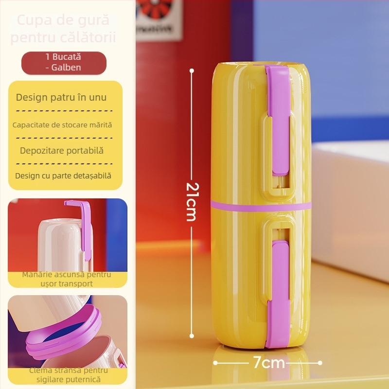 Suport pentru periuțe de dinți, din plastic, 4 compartimente, montaj fără găuri, imprimare logo disponibil