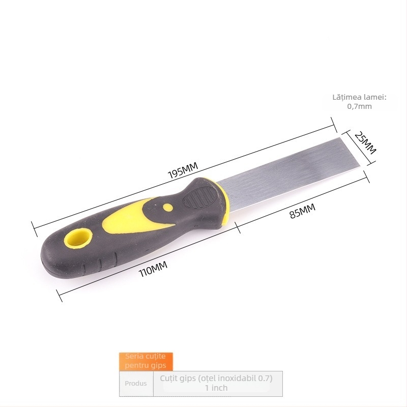 Cuțit de chit din oțel inoxidabil cu lamă îngroșată, mâner din plastic, pentru montaj