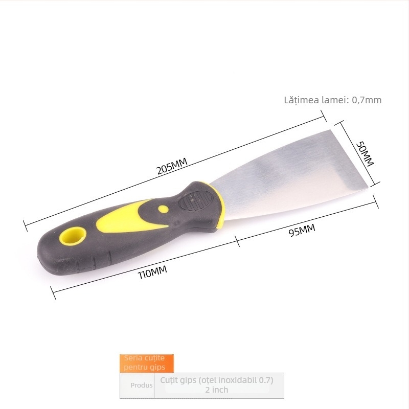 Cuțit de chit din oțel inoxidabil cu lamă îngroșată, mâner din plastic, pentru montaj