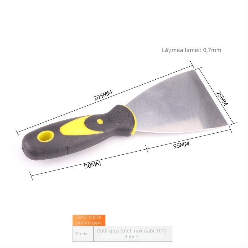 Cuțit de chit din oțel inoxidabil cu lamă îngroșată, mâner din plastic, pentru montaj