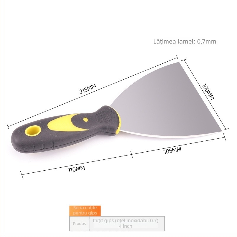 Cuțit de chit din oțel inoxidabil cu lamă îngroșată, mâner din plastic, pentru montaj