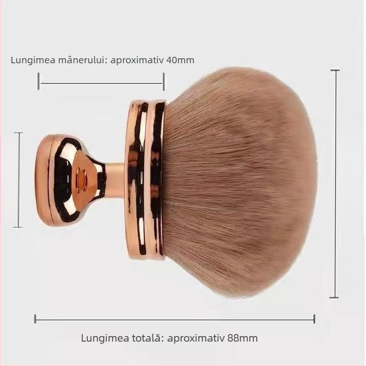 Pensulă pentru pudră cu fibre sintetice, mâner din plastic, în geantă, set de 1 bucată