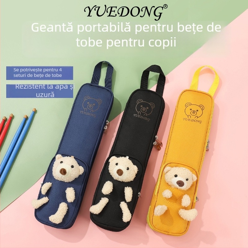 Geantă pentru tobe — design cu urs de desene animate și rață galbenă, brand YUEDONG, corp din Oxford, căptușeală din poliester, posibilitate de personalizare și etichetă privată licențiată