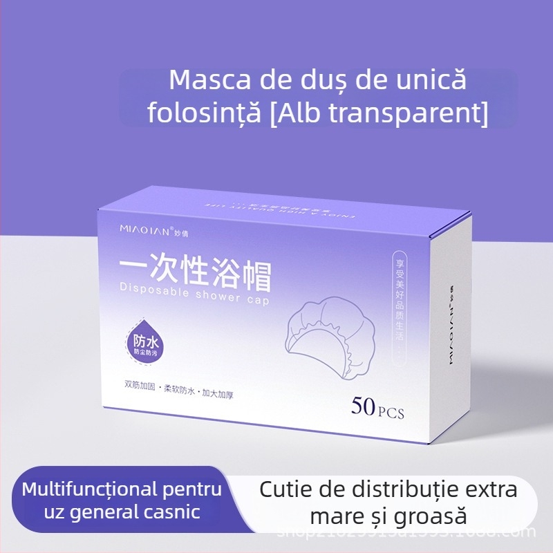 Bonetă de duș de unică folosință pentru femei, impermeabilă și rezistentă la ulei, material PE, pentru uz casnic și hotelier