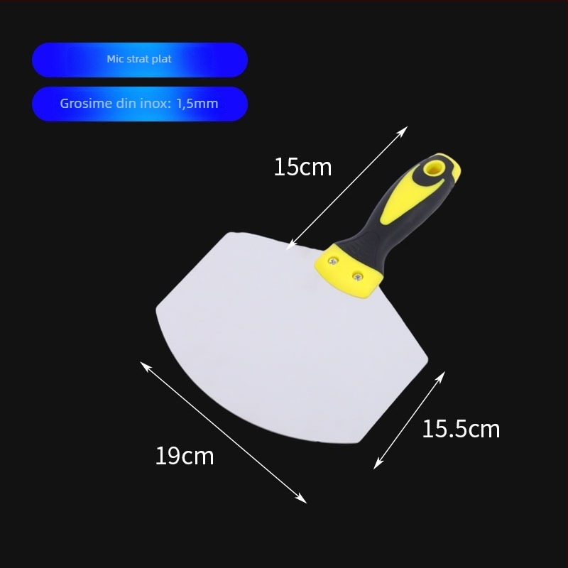 Spatula din oțel inoxidabil cu mâner din plastic, serie cu mai multe specificații pentru construcții și decorare.