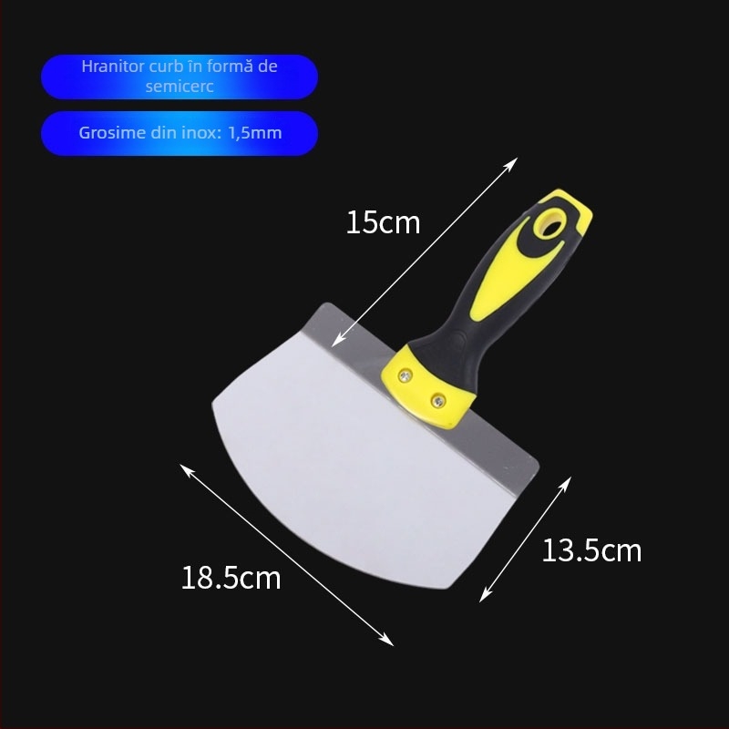 Spatula din oțel inoxidabil cu mâner din plastic, serie cu mai multe specificații pentru construcții și decorare.