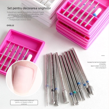 Set de capete pentru polisarea unghiilor – 6 bucăți, stil rus, pre-tratament și îndepărtarea cuticulei