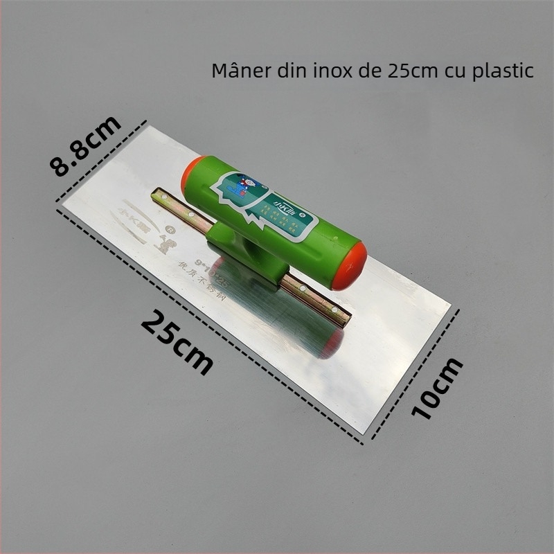 Șpachtă pentru ipsos și tencuială cu mâner din plastic, fără cui, lamă din oțel