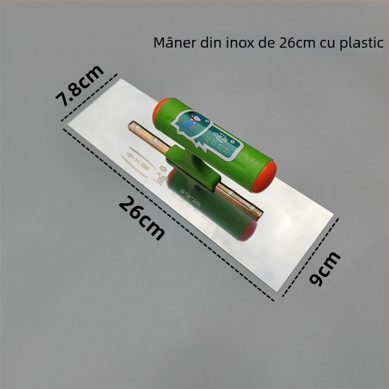 Șpachtă pentru ipsos și tencuială cu mâner din plastic, fără cui, lamă din oțel
