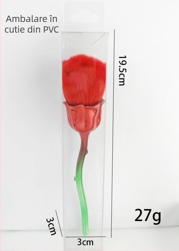 Pensulă de machiaj cu mâner din aluminiu, fibre sintetice, mâner lung, ambalaj unic în geantă, Pomelo man