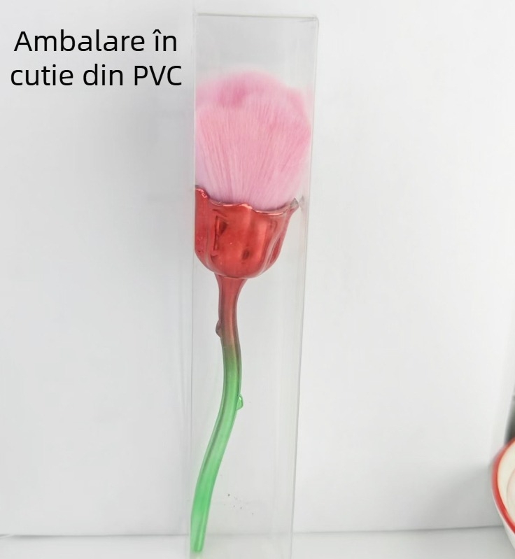 Pensulă de machiaj cu mâner din aluminiu, fibre sintetice, mâner lung, ambalaj unic în geantă, Pomelo man