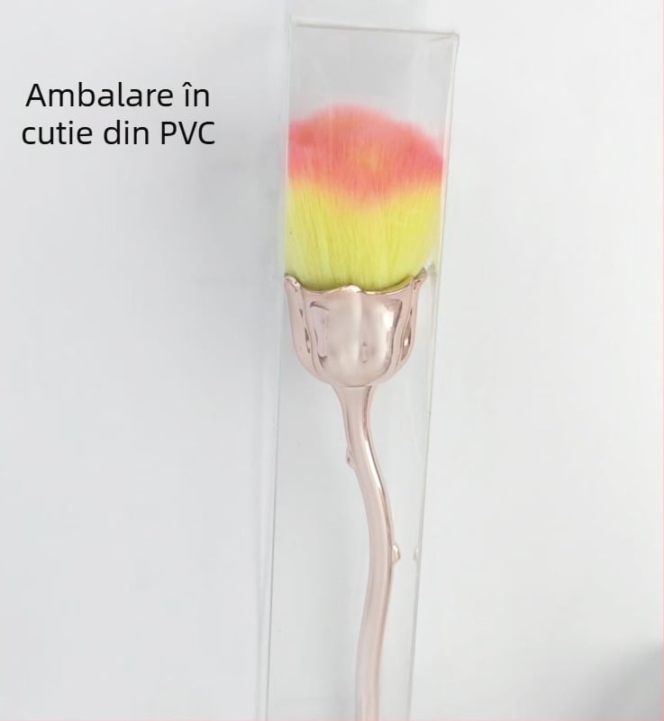 Pensulă de machiaj cu mâner din aluminiu, fibre sintetice, mâner lung, ambalaj unic în geantă, Pomelo man