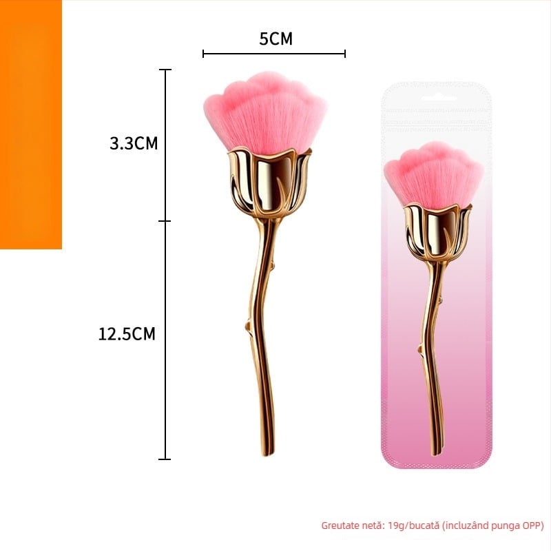 Pensulă de machiaj cu mâner din aluminiu, fibre sintetice, mâner lung, ambalaj unic în geantă, Pomelo man