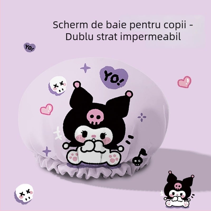 Pălărie de duș pentru copii – cu desene animate, cu două straturi, hidroizolantă, anti-umezeală, pentru uz casnic