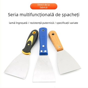 Cuțit de chit cu mâner din lemn, lamă din oțel inoxidabil, lamă groasă pentru curățarea pereților