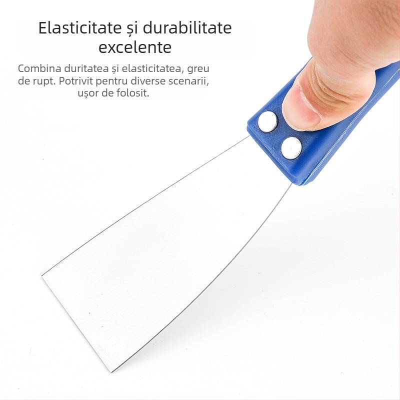 Cuțit de chit cu mâner din lemn, lamă din oțel inoxidabil, lamă groasă pentru curățarea pereților