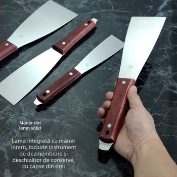 Spatulă din oțel inoxidabil pentru amestecarea vopselei la offset — raclă plată pentru imprimare, cuțit de chit îngroșat, raclă pentru geam auto