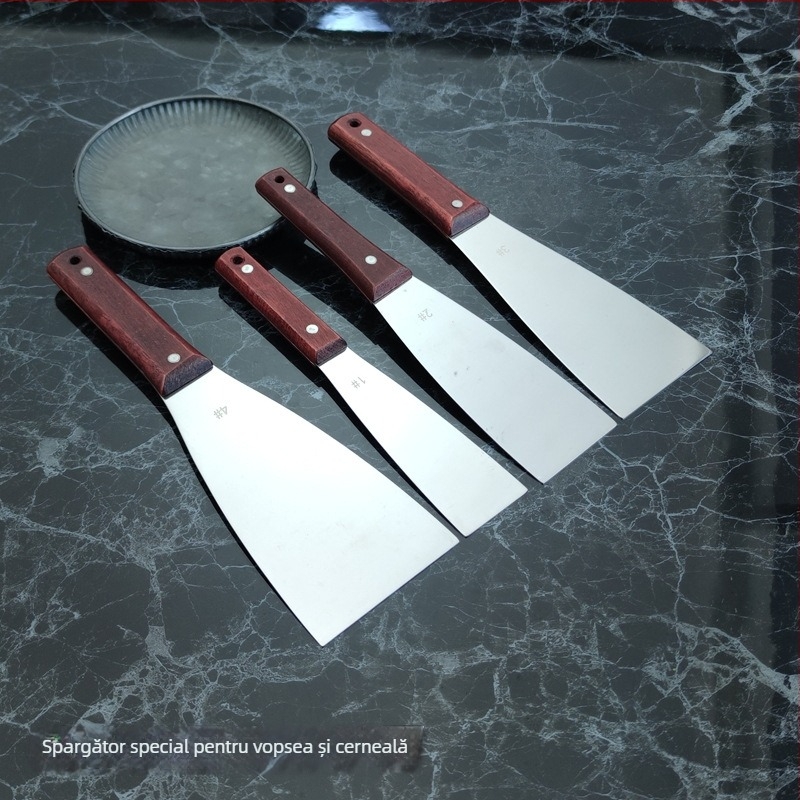 Spatulă din oțel inoxidabil pentru amestecarea vopselei la offset — raclă plată pentru imprimare, cuțit de chit îngroșat, raclă pentru geam auto