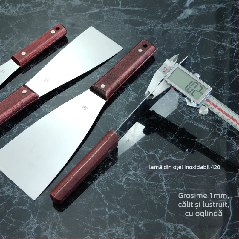 Spatulă din oțel inoxidabil pentru amestecarea vopselei la offset — raclă plată pentru imprimare, cuțit de chit îngroșat, raclă pentru geam auto