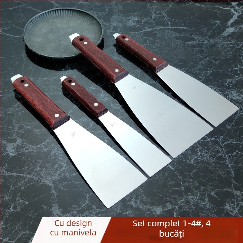 Spatulă din oțel inoxidabil pentru amestecarea vopselei la offset — raclă plată pentru imprimare, cuțit de chit îngroșat, raclă pentru geam auto