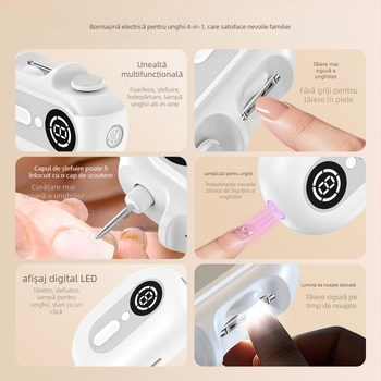 Freza electrică pentru unghii, model S06, oțel ABS+SUS420, greutate 210 g, dispozitiv multifuncțional pentru manichiură