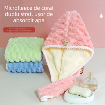 Pălărie pentru uscat părul, cu design dublu-strat, absorbantă, uscare rapidă, greutate peste 200 g.