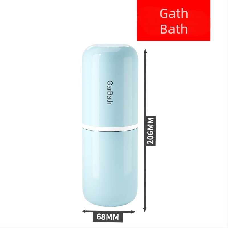 Ceașcă de călătorie pentru apă de gură cu recipient transparent pentru periuță și cutie pentru pastă, din ABS, set 12 buc, depozitare, logo personalizabil