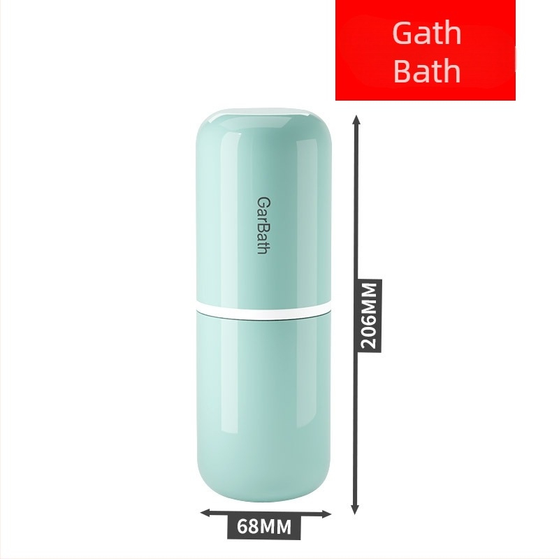 Ceașcă de călătorie pentru apă de gură cu recipient transparent pentru periuță și cutie pentru pastă, din ABS, set 12 buc, depozitare, logo personalizabil