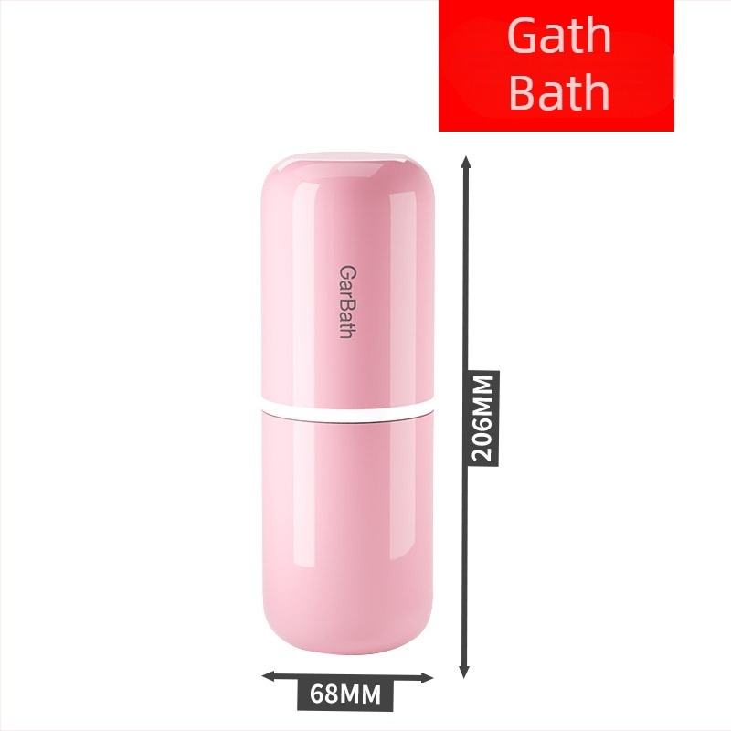 Ceașcă de călătorie pentru apă de gură cu recipient transparent pentru periuță și cutie pentru pastă, din ABS, set 12 buc, depozitare, logo personalizabil