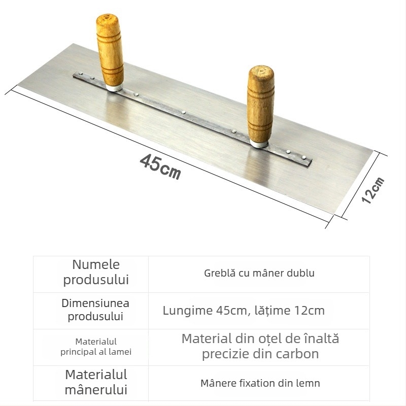 Cuțit de chit cu mâner dublu, lamă plată, grosime lamă 0,5 mm, serie lamă plată