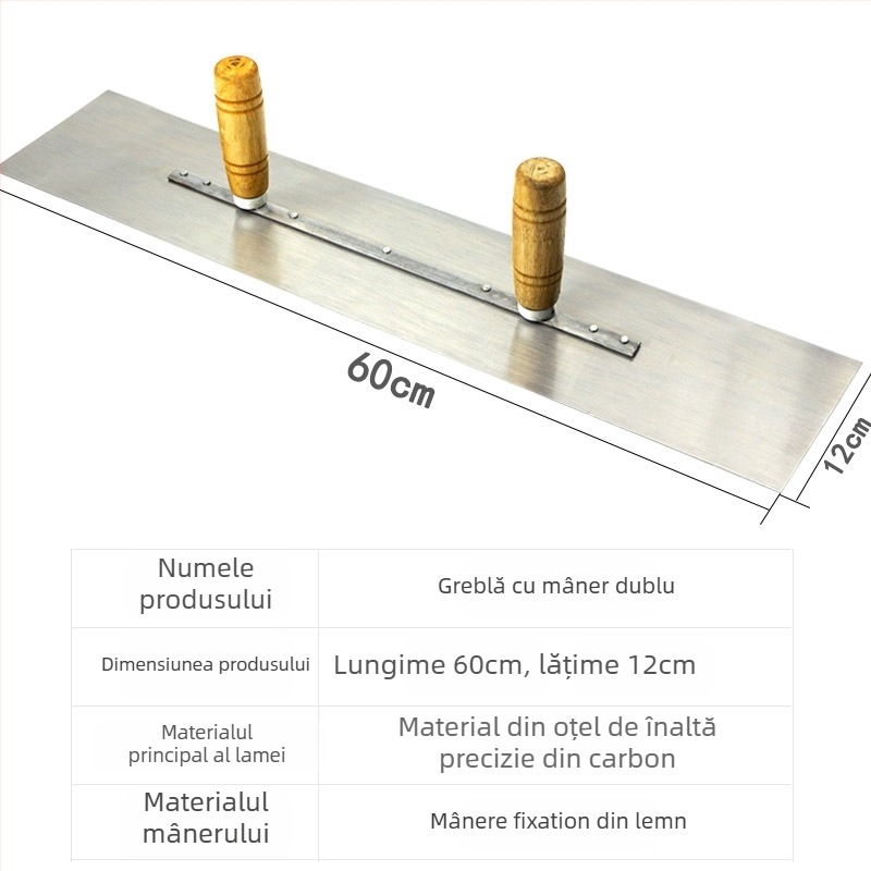 Cuțit de chit cu mâner dublu, lamă plată, grosime lamă 0,5 mm, serie lamă plată