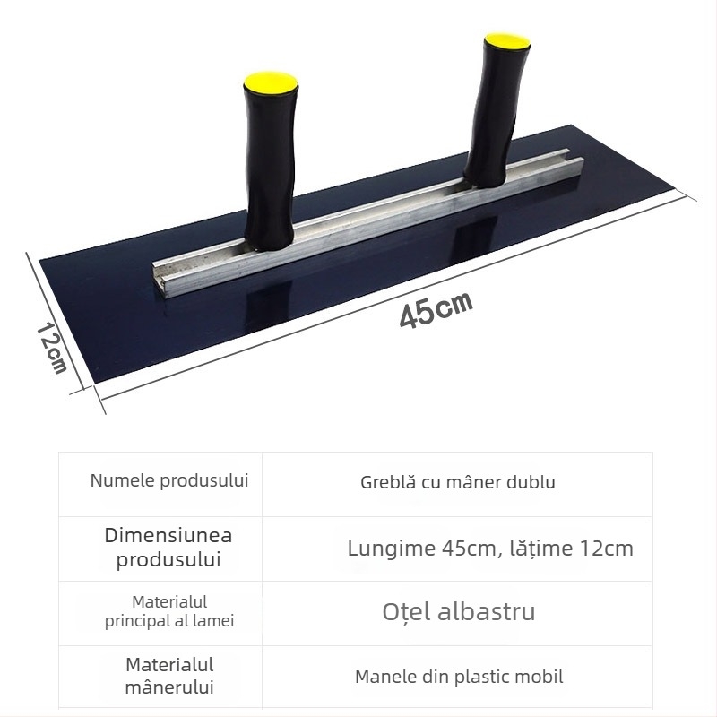 Cuțit de chit cu mâner dublu, lamă plată, grosime lamă 0,5 mm, serie lamă plată
