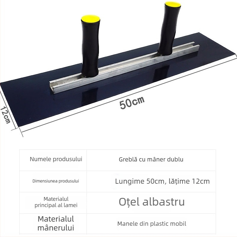 Cuțit de chit cu mâner dublu, lamă plată, grosime lamă 0,5 mm, serie lamă plată