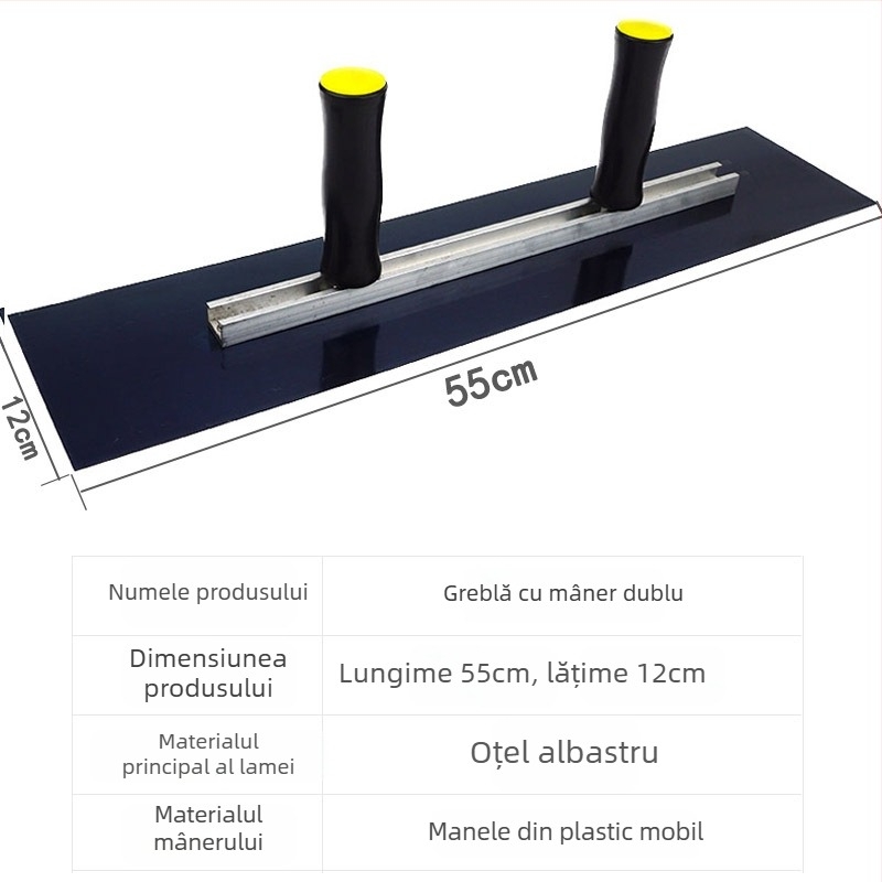 Cuțit de chit cu mâner dublu, lamă plată, grosime lamă 0,5 mm, serie lamă plată