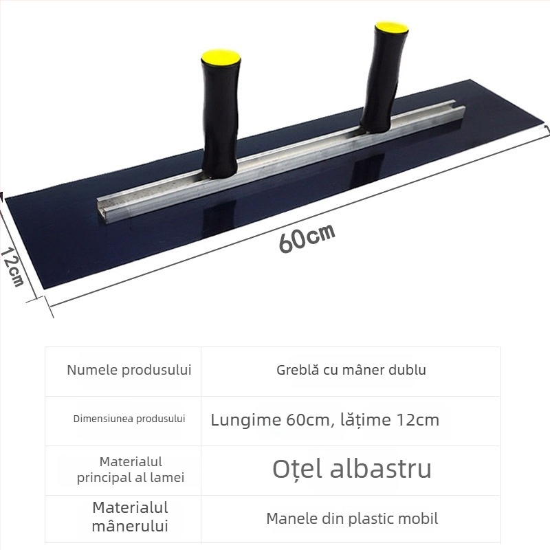 Cuțit de chit cu mâner dublu, lamă plată, grosime lamă 0,5 mm, serie lamă plată